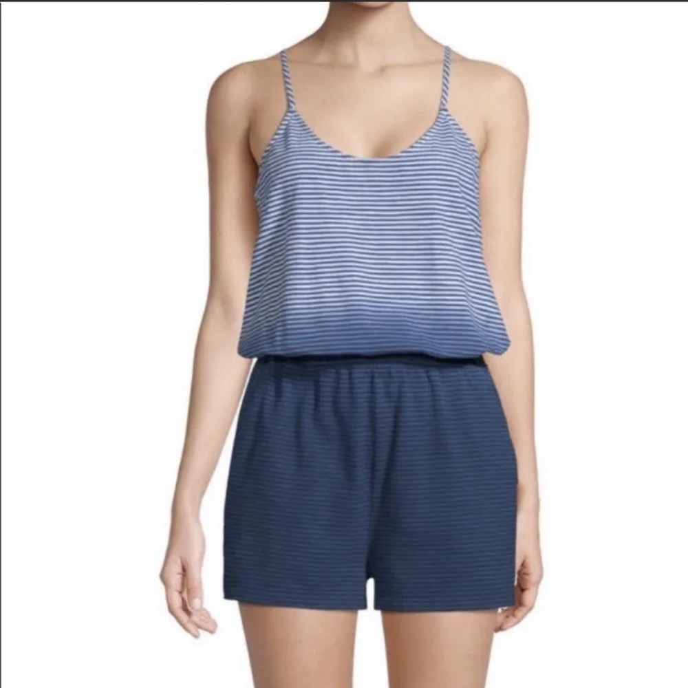 Vineyard Vines blue striped Ombré romper NWOT